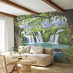 Wall mural White bird flying in the air