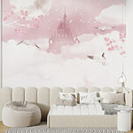 Wall mural White bird flying in the sky