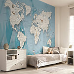 Wall mural Camel on a map