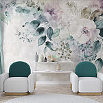 Wall mural Floral elegance in watercolor hues