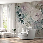 Wall mural Floral elegance in watercolor hues