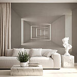 Wall mural Endless concrete hallway with light