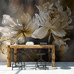 Wall mural Elegant floral artwork with intricate details