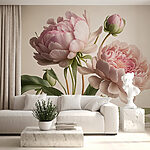 Wall mural Peony blossoms in gentle pink hues