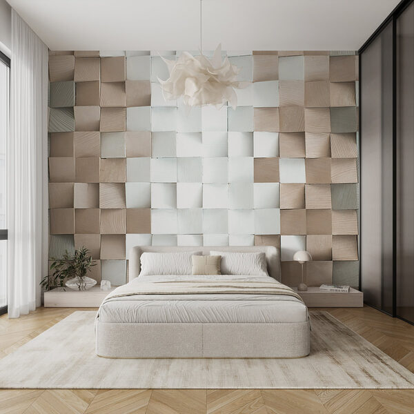 Wall murals Textured beige and white pattern