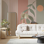 Wall mural Abstract leaves and geometric patterns
