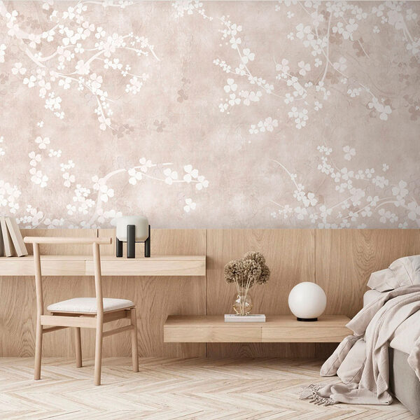 Wall mural White background with clovers