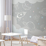 Wall mural White star on a grey background