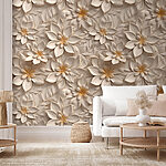 Wall mural Intricate floral pattern in beige