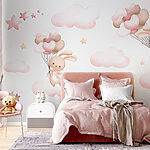 Wall mural White star on a white background
