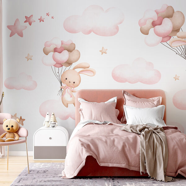 Wall mural White star on a white background