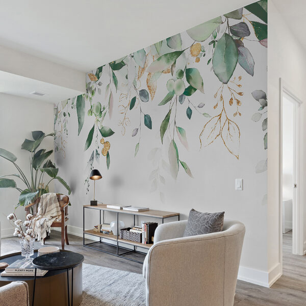 Wall mural Elegant foliage with delicate accents