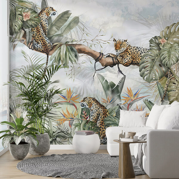 Wall mural Painting of a leopard skin