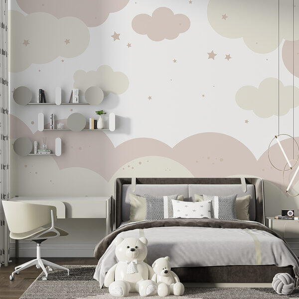 Wall mural Wall mural White and pink clouds (SKU: u95398)