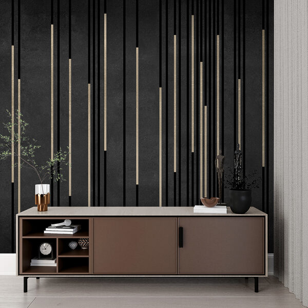 Wall mural Black and white striped background