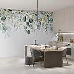 Wall murals Delicate florals with soft green leaves