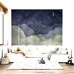 Wall mural Clouds and stars in the sky
