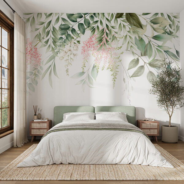 Elegant floral design with pastel hues Wall mural Elegant floral design with pastel hues