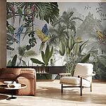 Wall mural Colorful parrot flying in the air