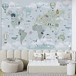 Wall mural Hot air balloon with flags