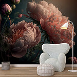 Wall mural Blooming peonies under gentle light