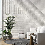 Wall mural Grey and white striped pattern