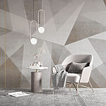 Wall mural Grey and white background with triangles