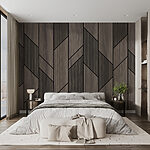 Wall mural Geometric pattern on wood surface
