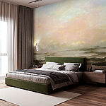 Wall mural Abstract landscape with soft pastel hues