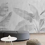Wall mural Sketchy banana leaves pattern art