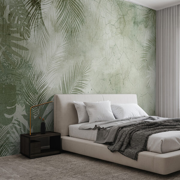 Wall mural Tropical leaves on textured background (SKU: u73583v3) Wall mural Wall mural Tropical leaves on textured background (SKU: u73583v3)
