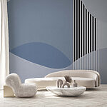Wall mural Geometric abstract in blue tones