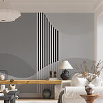Wall mural Black and white striped wall