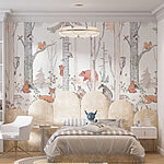 Wall mural Group of animals in a forest
