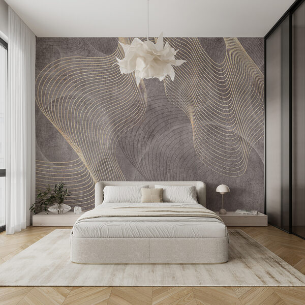 Wall mural Elegant curves on textured backdrop