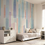 Wall mural Pastel watercolor stripes pattern