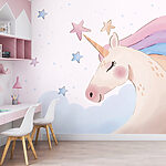 Wall mural Blue star on a white background