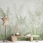 Wall mural Mist over delicate green foliage