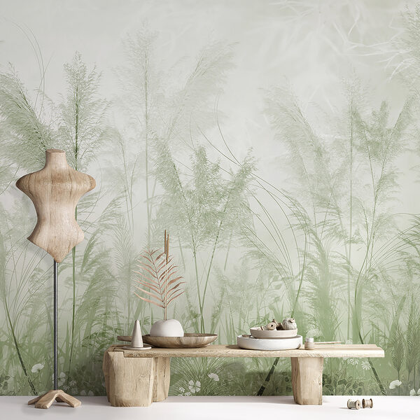 Wall mural Mist over delicate green foliage (SKU: u93903v3) Wall mural Wall mural Mist over delicate green foliage (SKU: u93903v3)