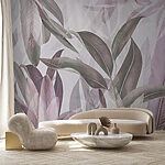 Wall mural Pastel leaves creating soothing pattern