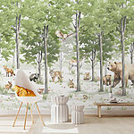Wall mural Group of animals in a forest