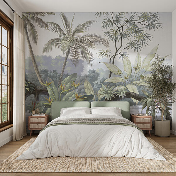 Wall mural Blurry image of a flower