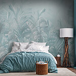 Wall mural Tropical leaves with soft hues