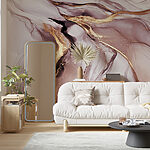 Wall mural Swirling marble with metallic accents