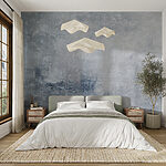 Wall mural Textured wall with faded blue tones