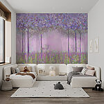 Wall mural Painting of flowers and grass