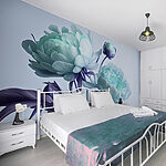 Wall mural Delicate blossoms with pastel hues