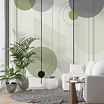 Wall mural Black circle with white lines