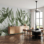 Wall mural Lush tropical foliage illustration