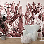 Wall mural Tropical leaves in elegant illustration